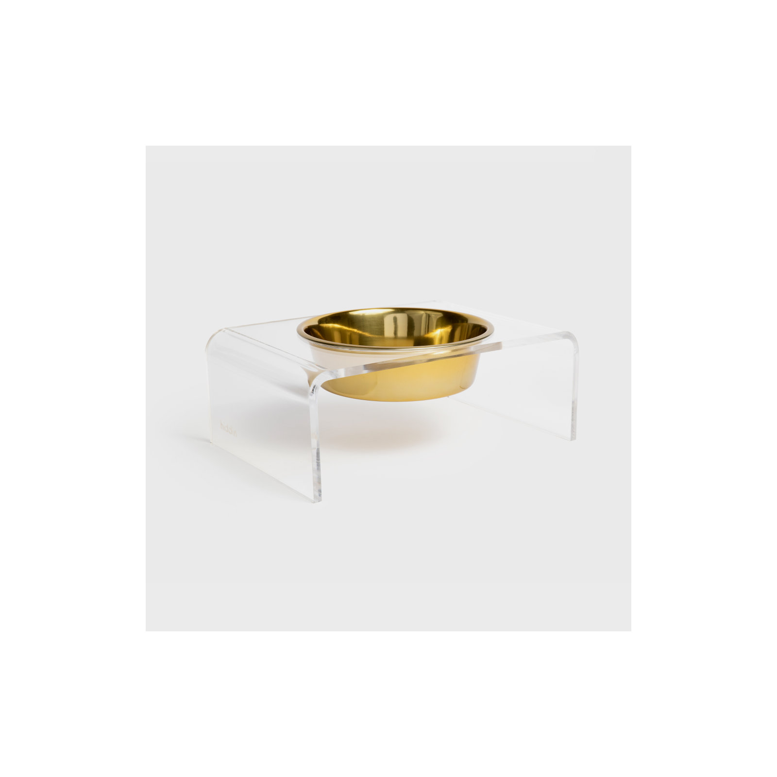 Single Bowl Elevated Feeder with Bowl, Gold, Clear