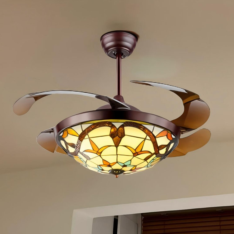 42 Inch Tri Colour Dimming Strip With Remote Control Adjustable Fan Pendant Light