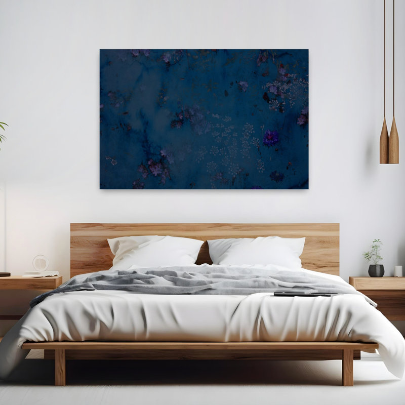 Art contemporain abstrait fleur éthérée rêveuse, H 40 po x l 60 po