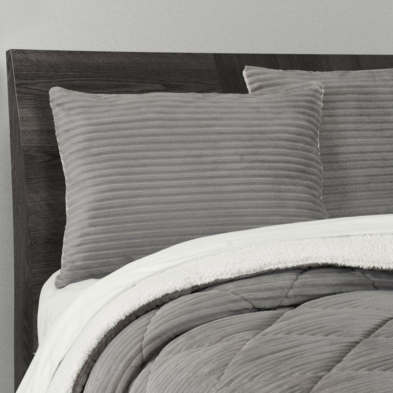 Everett 3Pc. Comforter Set, Queen Comforter + 2 Standard Shams, Light Gray