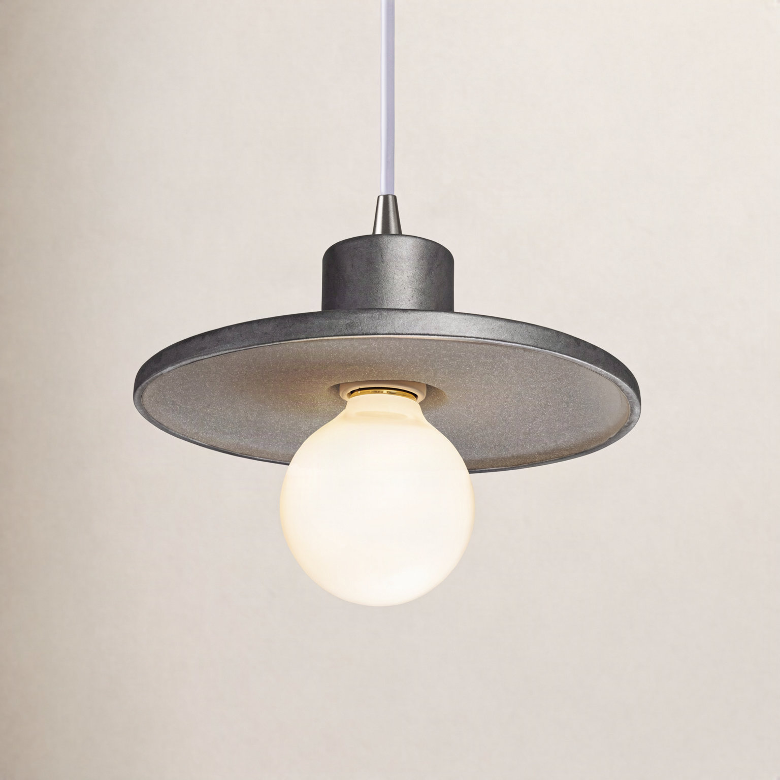 Leni Ceramic Dimmable Pendant, Antique Silver, Brushed Nickel