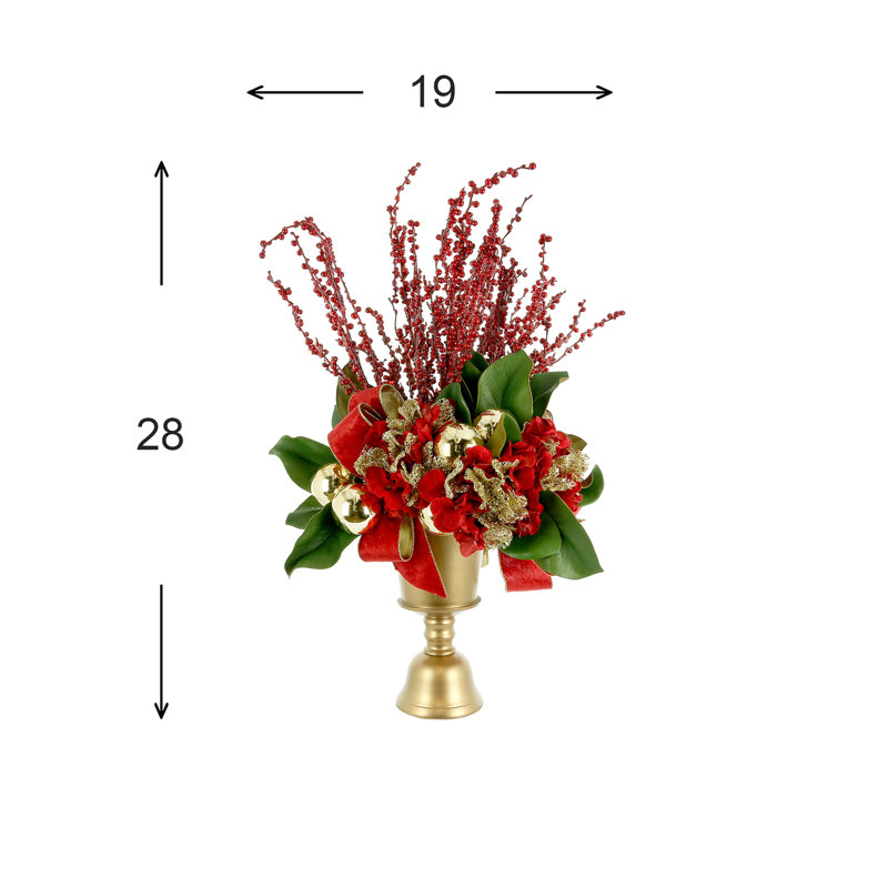 Holiday Arrangement With Hydrangeas And Berries
