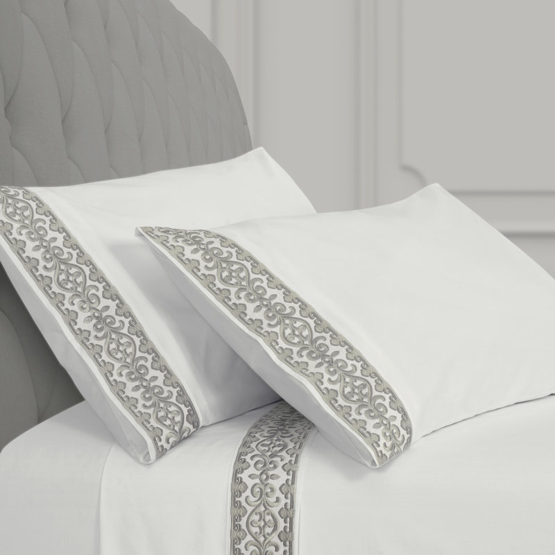 Majestic - Sheet Standard Pillow Case Pair, Standard, Silver