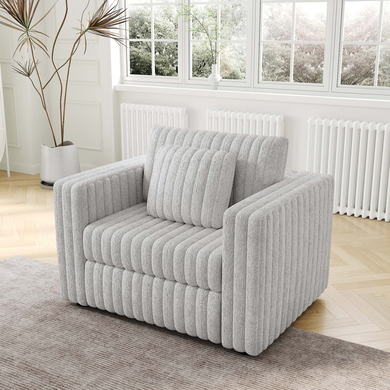 44.9" Modular Single Sofa: Highly Comfortable, Stylish, and Functional for Bedrooms and Living Rooms, Light Grey Microfiber