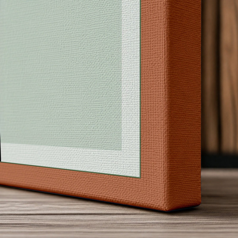Lotus in Stillness Botanical - Wrapped Canvas, 30x20 - 76.2 x 50.8 cm, Terracotta Border