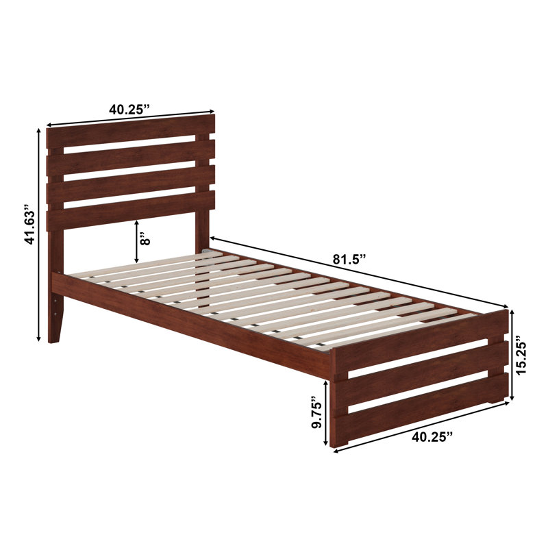 Jaqson Slat Bed, Walnut, Extra-long Twin