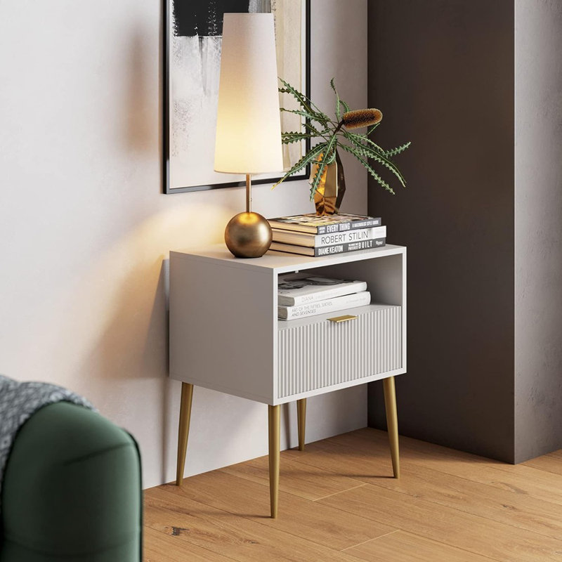 20'' W Metal Nightstand