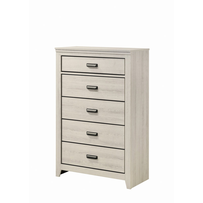 Armoire rustique avec cinq tiroirs de rangement, armoire en bois pour la chambre à coucher, armoire de rangement pour la chambre à coucher