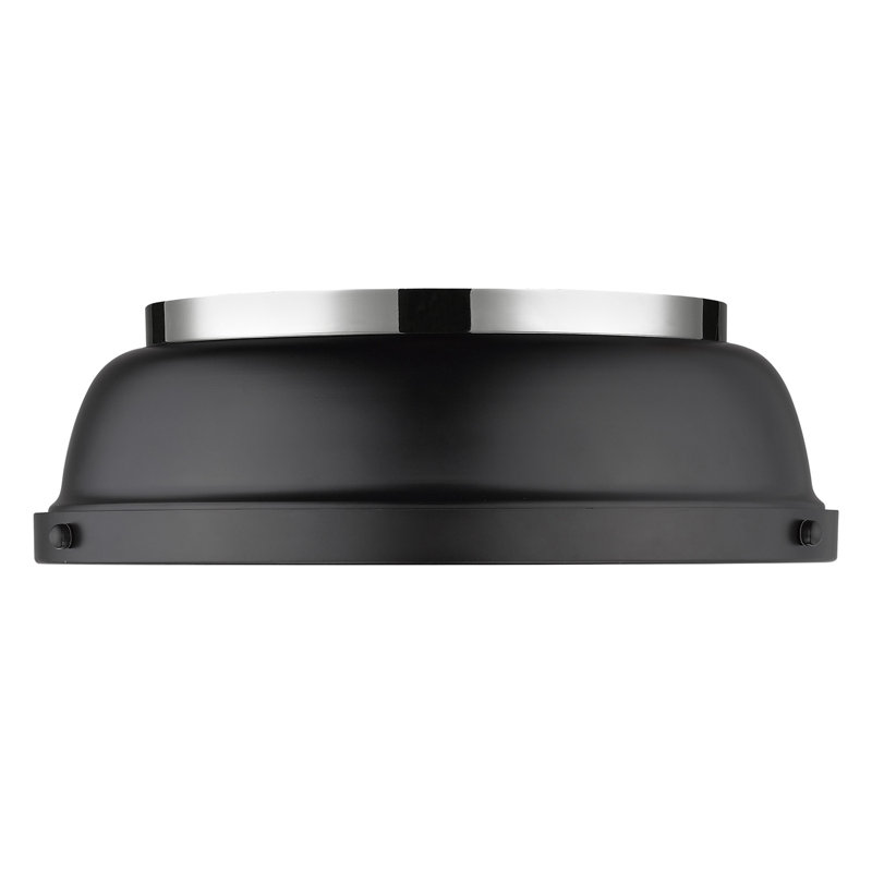 Plafonnier encastré 2 lumières Calico, Noir mat, Chrome