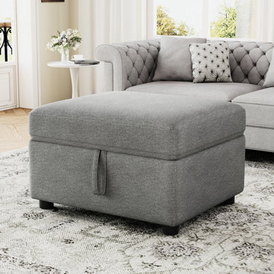 Canapé gris de 67,5 cm (26,6 po) mobile pour le salon et la chambre, doté d'un grand espace de rangement, d'une assise confortable et d'un revêtement en velours côtelé design.