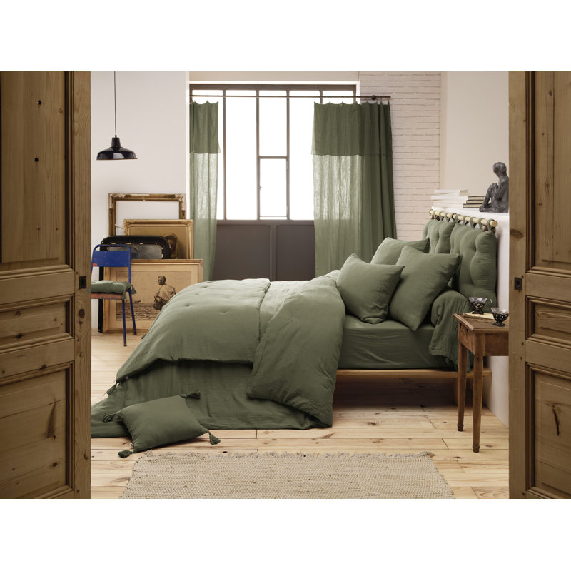 Knopp Cotton Solid Colour Duvet Cover, 220 x 240cm Duvet Cover, Green