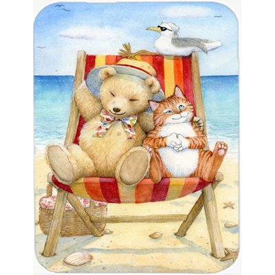 Planche à découper en verre caroline d’été pour teddy et chat
