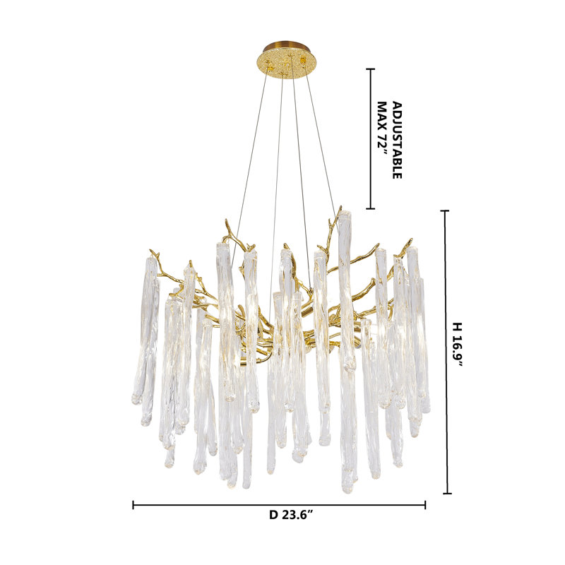 10 - Light Dimmable Geometric Chandelier