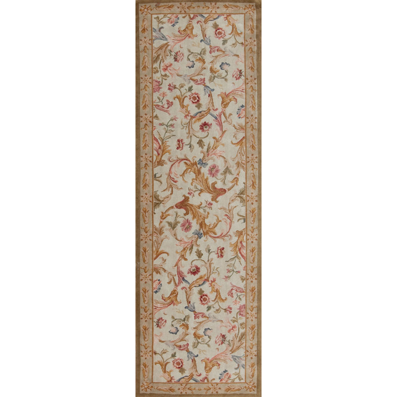 Savonnerie One-of-a-Kind 3' X 10' Hand Knotted Area Rug