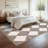 Machine Washable Rugs Distressed Trellis Rug for Living Room Non Slip Stain Resistant Carpet Modern Checkered Farmhouse Floor Cover-273544936