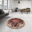 Tapis noir / bleu / rouge en laine tissé à la machine Swiney-1721259235