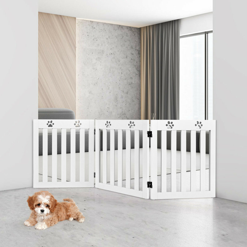 Kailyn Wood Free Standing Pet Gate, 151.5cm, Light Wood