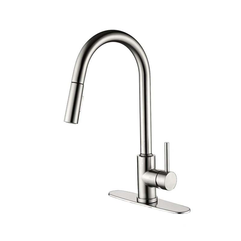 Kitchen Faucet With Pull Down Sprayer, Brushed Nickel