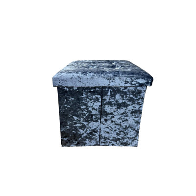 Mocanaqua 38cm Wide Velvet Square Solid Colour Ottoman with Storage