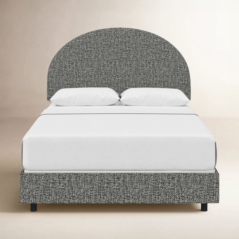 Aidy Upholstered Standard Bed, Queen, Modern Pepper Tweed
