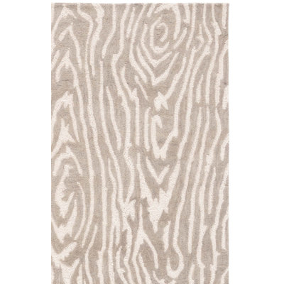 Tapis gris / ivoire / beige en laine / coton touffeté à la main Kristal