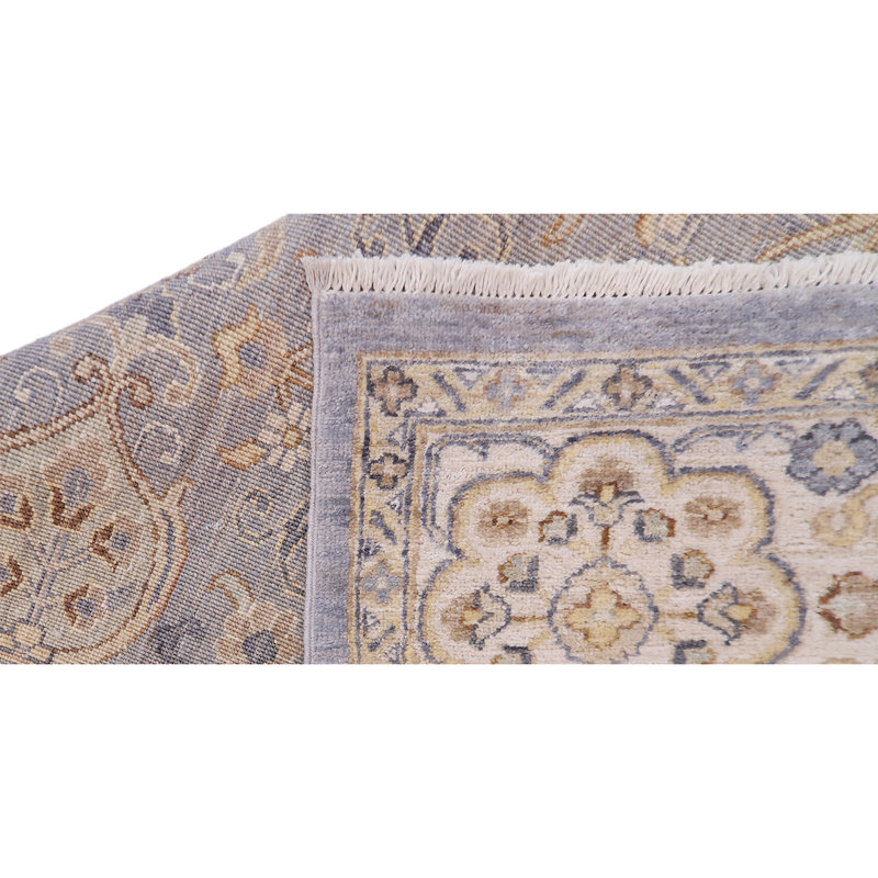 Tapis mauve / beige noué à la main de haute qualité