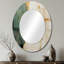 Green Gold Minimalisme Poteries I - Grand miroir mural ovale sur métal-708761822