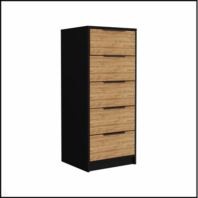 Commode élégante à 5 tiroirs avec construction durable, parfaite pour organiser et rehausser la décoration intérieure.
