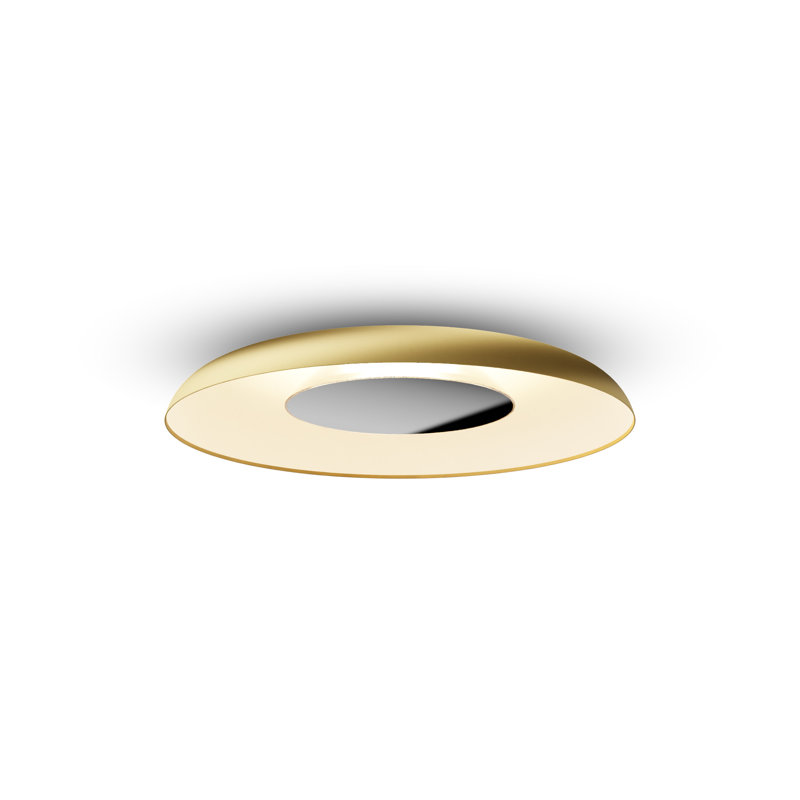 Ramen LED Flush Mounted Sconce, 3.5" H x 24" W x 24" D, Chrome/Gold/Matte White
