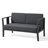 Solid Wood Teak Outdoor Loveseat With Cushion And Arms-8681603-8681607