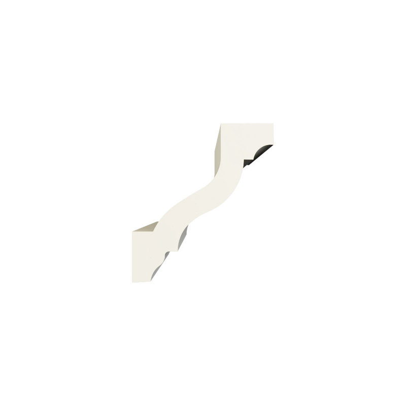 Moulure couronnée Endurathane Valerie, H 1 3/4 po x P 1 5/8 po x F 2 3/8 po x L 96 po, apprêtée en usine