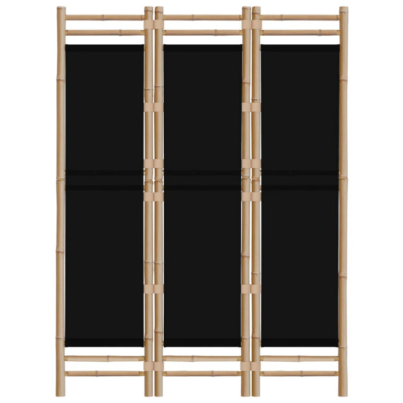 Venuti 457.2cm H Folding Room Divider, 3, 180cm W x 120cm L, Black