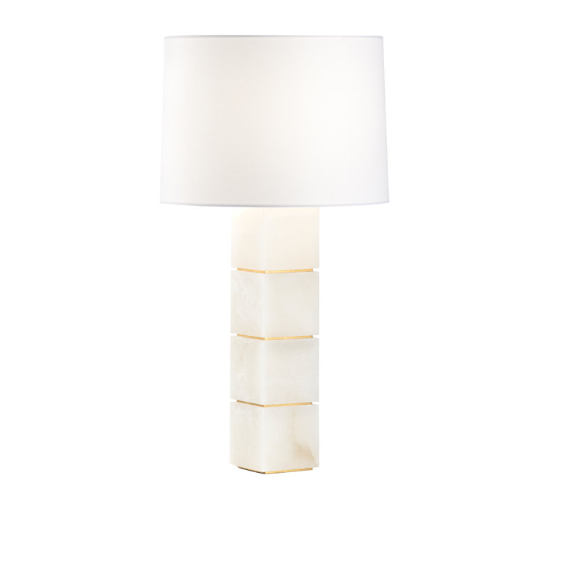 Lampe de table en métal / albâtre