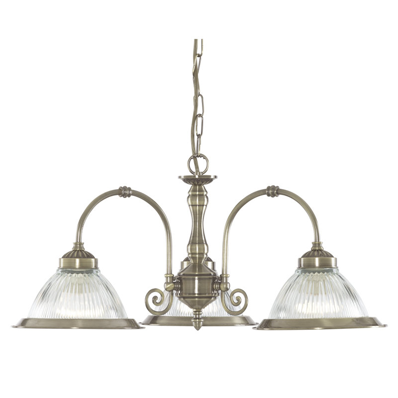 Arnott 3 - Light Shaded Chandelier, Plated Antique Brass