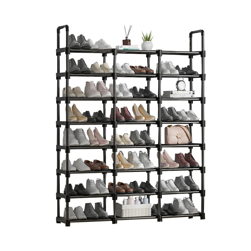 8-Tier Metal Shoe Rack Shelf Stackable Storage Organizer Adjustable Entryway