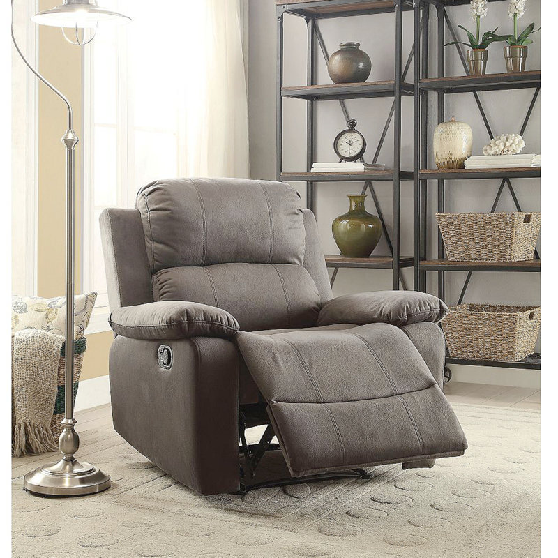 Fauteuil inclinable en microfibre polie, Brun