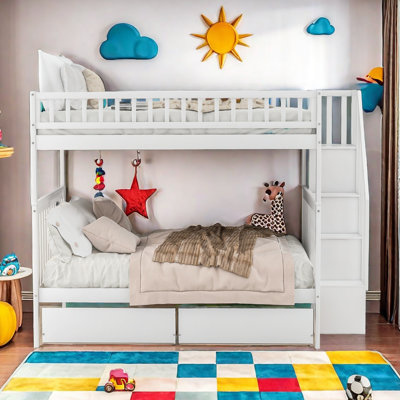 Juntunen Kids Full Over Full Bunk Bed with Drawers