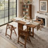Ensemble de table de salle à manger pliable en bois massif et de 4 chaises avec rangement intégré pour chaises Oliver
