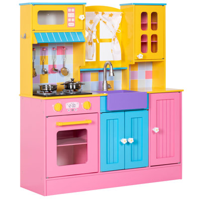 Kids Play Kitchen, Wooden Pretend  Kitchen Playset