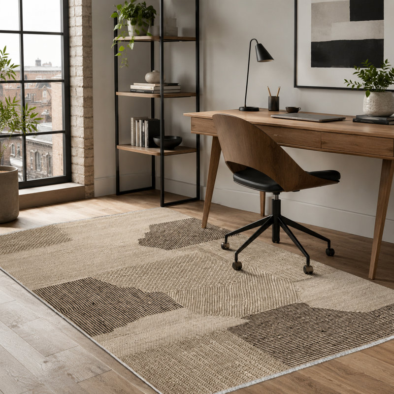 Striped Cotton and Chenille Flatweave Area Rug, 100 x 200 cm