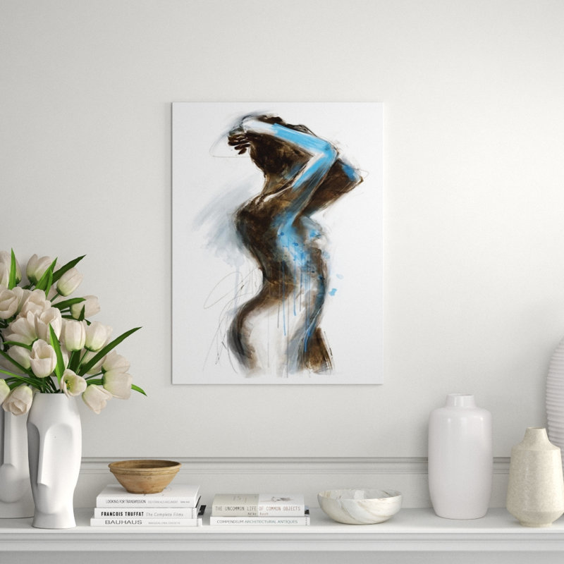 Femme De Bleu II Painting by Emma Brooks, Image Brush Gel, 32" H x 24" W