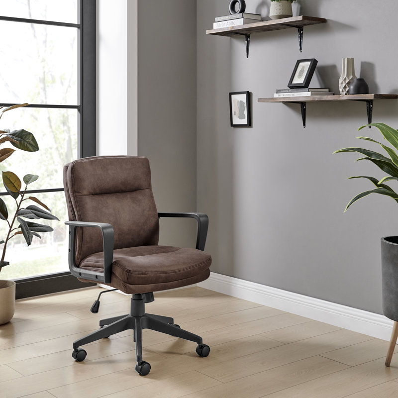 Rosso Office Chair Black Leg, Brown