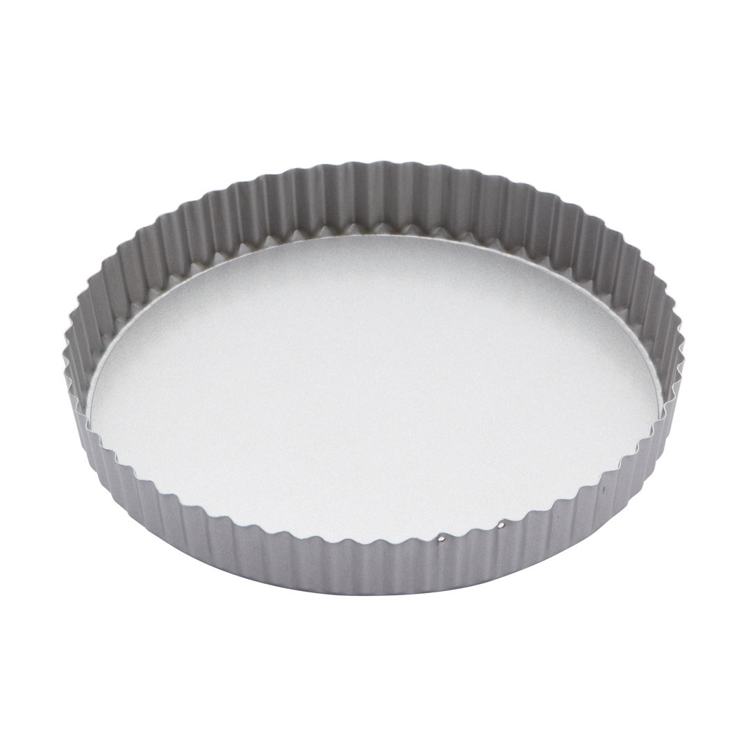 Kitchencraft Unisex Mid Grey Non-Stick Quiche Tin, Fluted Loose Base Tart Tin, Carbon Steel, 24.5Cm In - Image 4