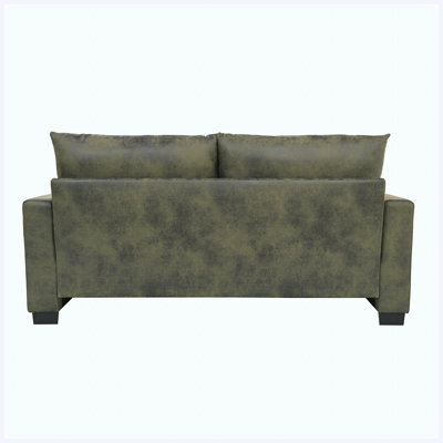 Canapé à deux places 69 pouces en tissu métallisé avec 2 coussins décoratifs, siège confortable pour tout espace de vie