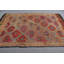 Grand tapis turc vintage en laine noué à la main avec broderie orange vif