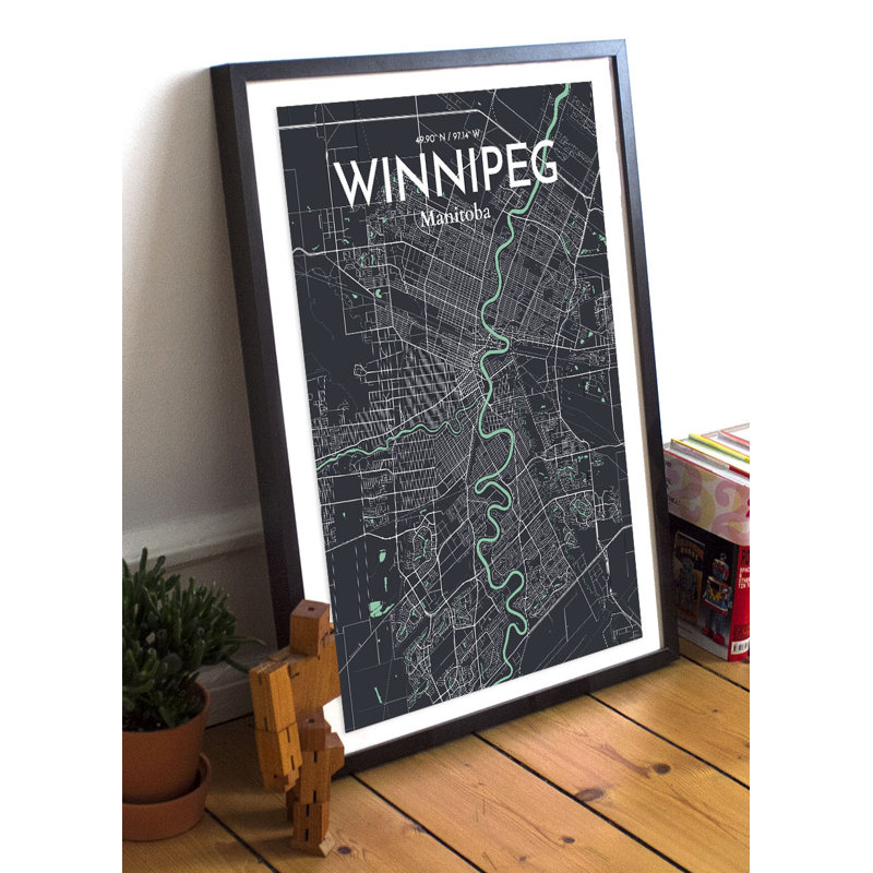 Winnipeg City Map - No Frame Print, 70 cm H x 50 cm W