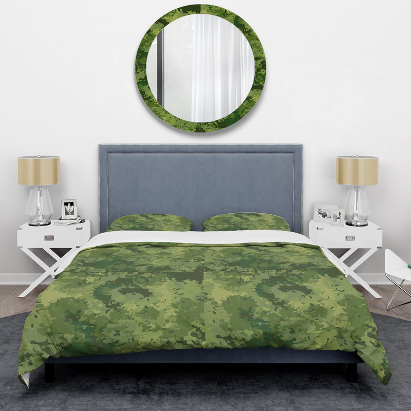 Motif de camouflage militaire II - ensemble de housse de couette abstrait - microfibre de polyester