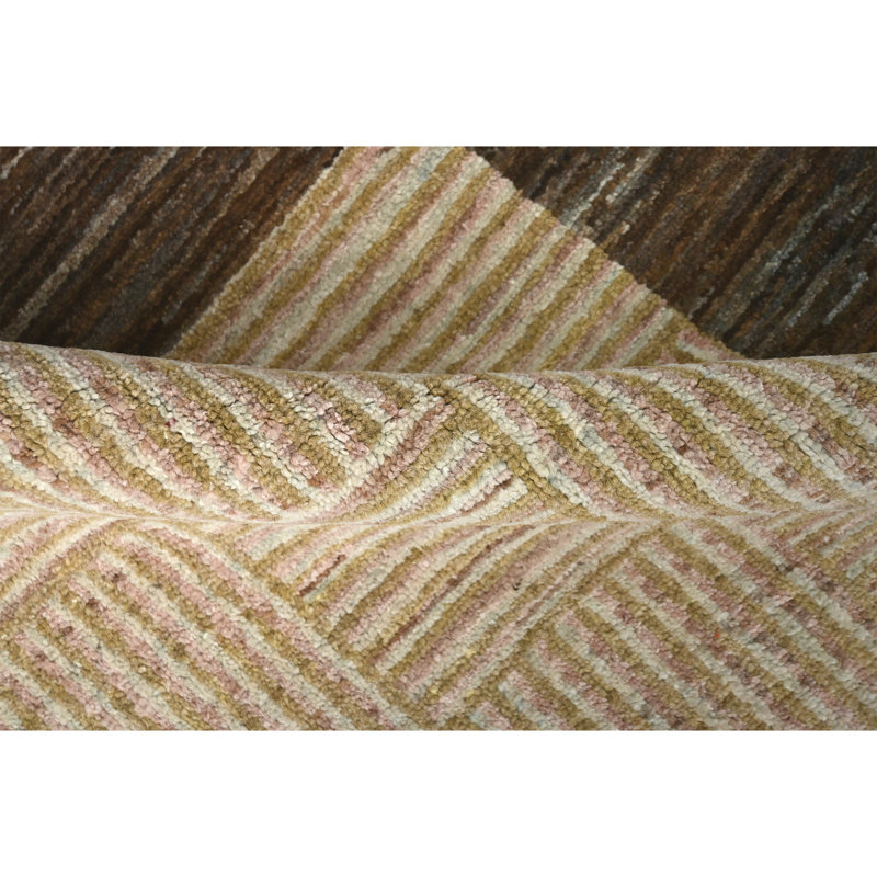 Gabbeh Hand-Knotted High-Quality Beige and Brown Area Rug