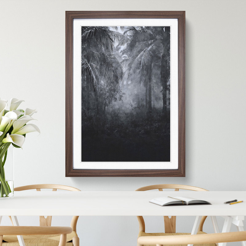 Palm Tree Forest - Framed Print, 36cm H x 27cm W x 2cm D, Walnut Framed