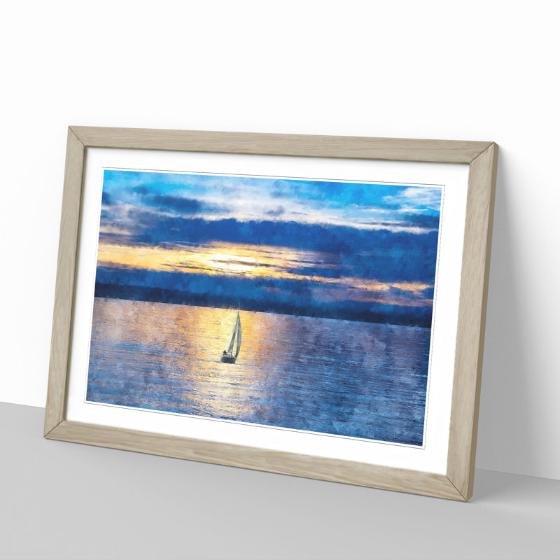 Sailing Boat Vol.1 - Framed Print, 27cm H x 36cm W x 2cm D, Oak Framed